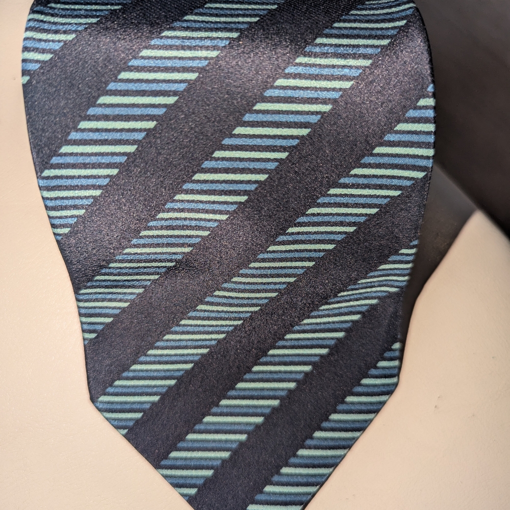 Striped Black and Blue Men's Tie